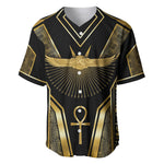 Egypt Winged Sun Baseball Jersey Ancient Mythology Golden Ankh