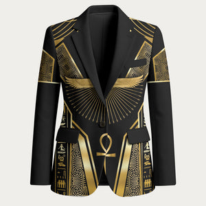Egypt Winged Sun Blazer Ancient Mythology Golden Ankh
