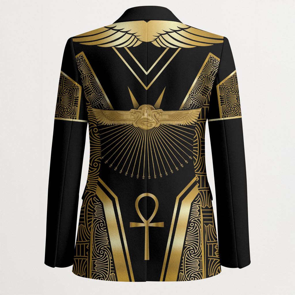 Egypt Winged Sun Blazer Ancient Mythology Golden Ankh