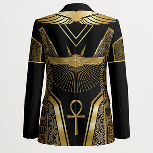 Egypt Winged Sun Blazer Ancient Mythology Golden Ankh