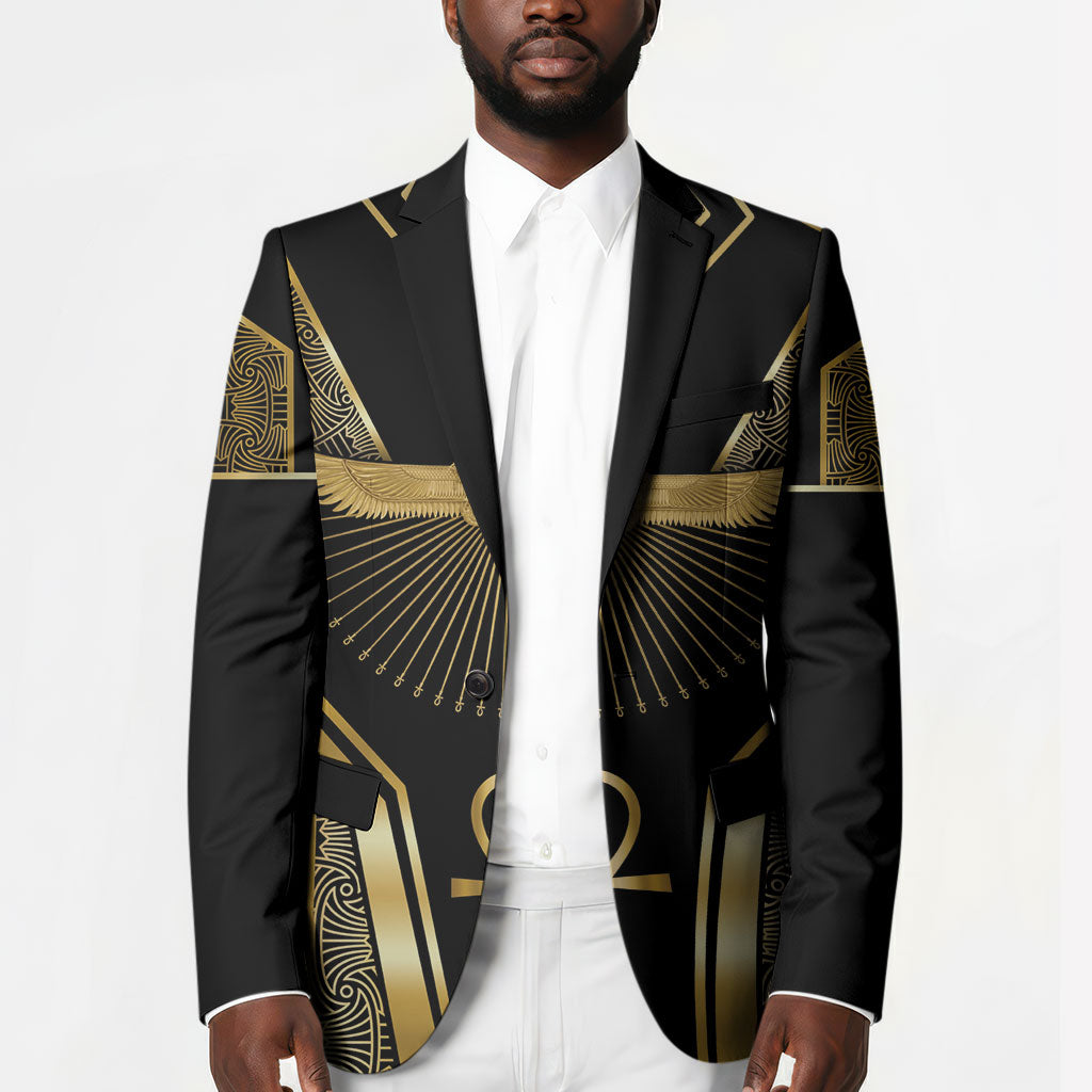 Egypt Winged Sun Blazer Ancient Mythology Golden Ankh