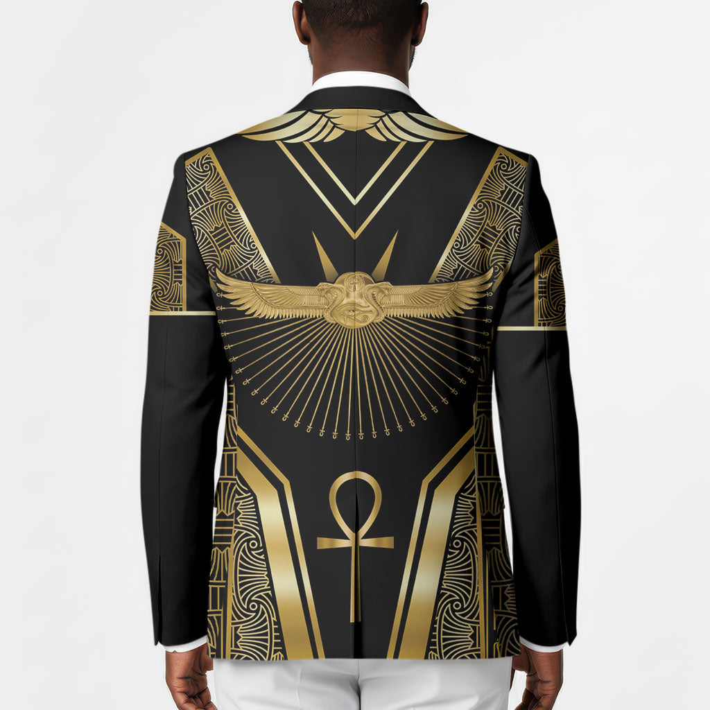 Egypt Winged Sun Blazer Ancient Mythology Golden Ankh