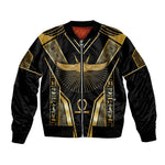 Egypt Winged Sun Bomber Jacket Ancient Mythology Golden Ankh