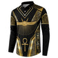 Egypt Winged Sun Button Sweatshirt Ancient Mythology Golden Ankh