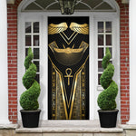 Egypt Winged Sun Door Cover Ancient Mythology Golden Ankh