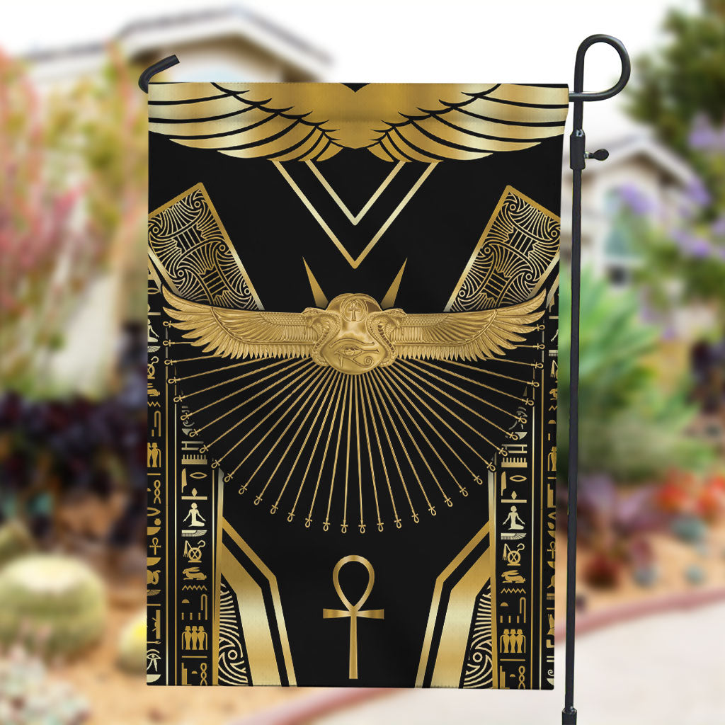 Egypt Winged Sun Garden Flag Ancient Mythology Golden Ankh