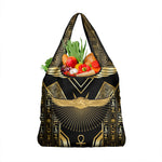 Egypt Winged Sun Grocery Bag Ancient Mythology Golden Ankh