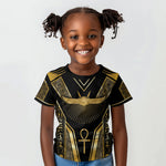 Egypt Winged Sun Kid T shirt Ancient Mythology Golden Ankh