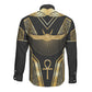 Egypt Winged Sun Long Sleeve Button Shirt Ancient Mythology Golden Ankh