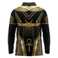 Egypt Winged Sun Long Sleeve Polo Shirt Ancient Mythology Golden Ankh