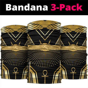 Egypt Winged Sun Neck Gaiter Ancient Mythology Golden Ankh