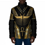 Egypt Winged Sun Padded Jacket Ancient Mythology Golden Ankh