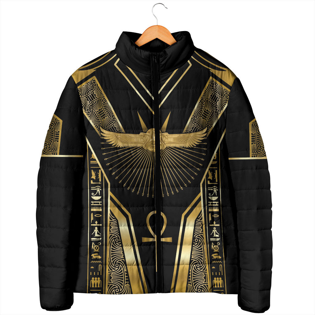 Egypt Winged Sun Padded Jacket Ancient Mythology Golden Ankh