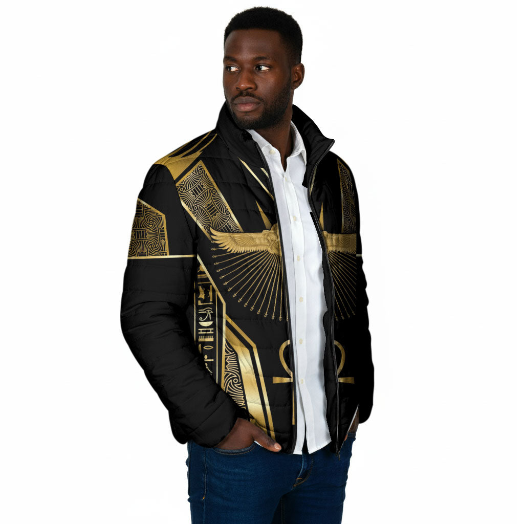 Egypt Winged Sun Padded Jacket Ancient Mythology Golden Ankh