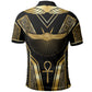 Egypt Winged Sun Polo Shirt Ancient Mythology Golden Ankh