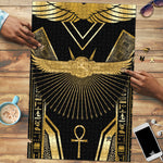 Egypt Winged Sun Puzzle Ancient Mythology Golden Ankh