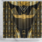 Egypt Winged Sun Shower Curtain Ancient Mythology Golden Ankh