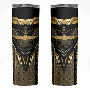 Egypt Winged Sun Skinny Tumbler Ancient Mythology Golden Ankh