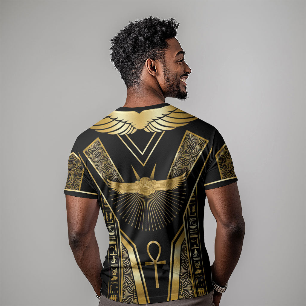 Egypt Winged Sun T shirt Ancient Mythology Golden Ankh