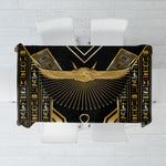 Egypt Winged Sun Tablecloth Ancient Mythology Golden Ankh