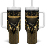 Egypt Winged Sun Tumbler With Handle Ancient Mythology Golden Ankh