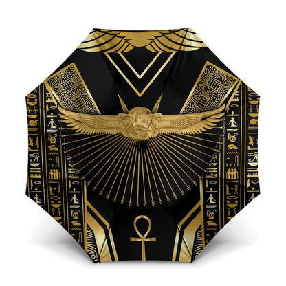 Egypt Winged Sun Umbrella Ancient Mythology Golden Ankh