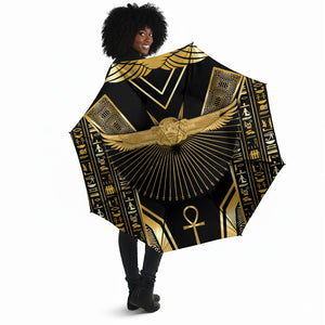 Egypt Winged Sun Umbrella Ancient Mythology Golden Ankh