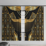 Egypt Winged Sun Window Curtain Ancient Mythology Golden Ankh