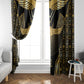 Egypt Winged Sun Window Curtain Ancient Mythology Golden Ankh