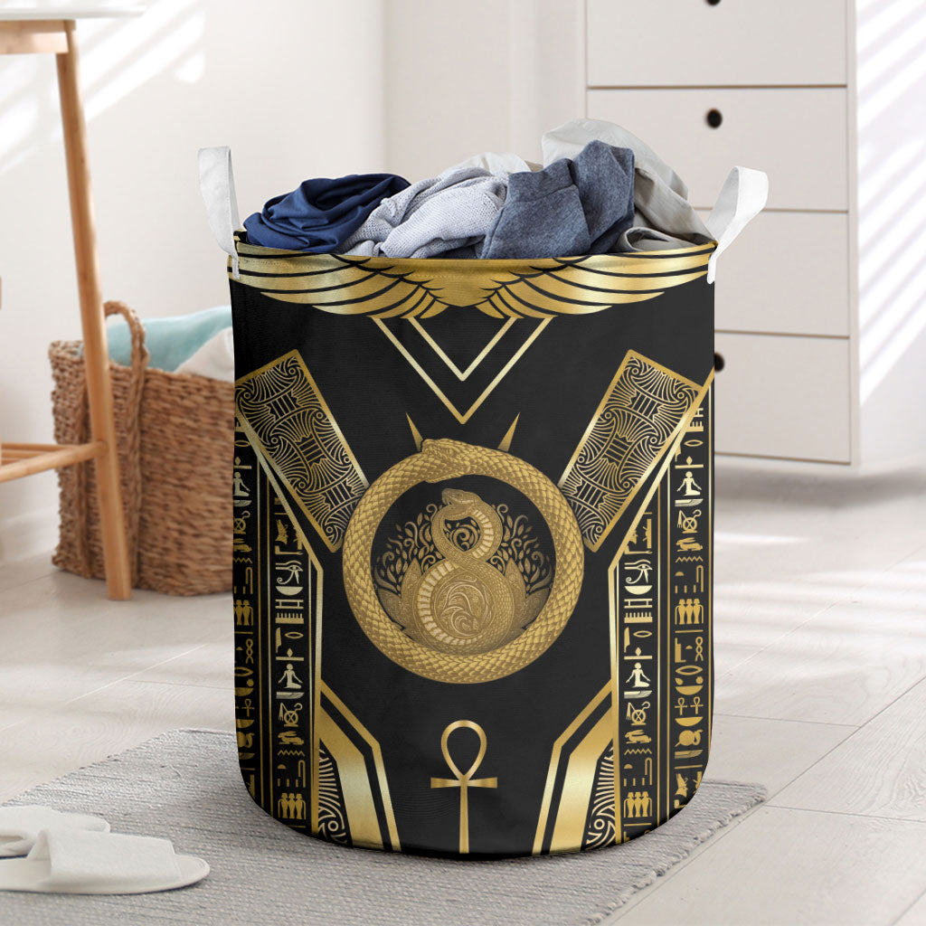 Egypt Ouroboros Laundry Basket Ancient Mythology Infinity Serpent Gold