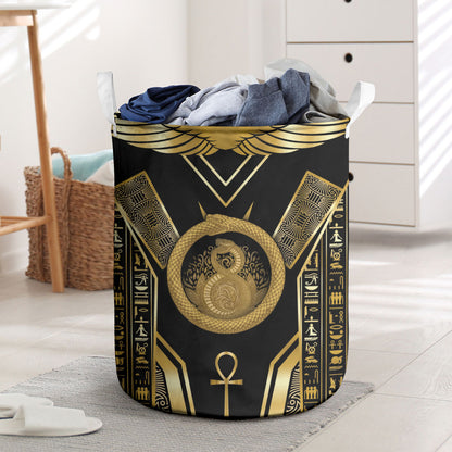 Egypt Ouroboros Laundry Basket Ancient Mythology Infinity Serpent Gold