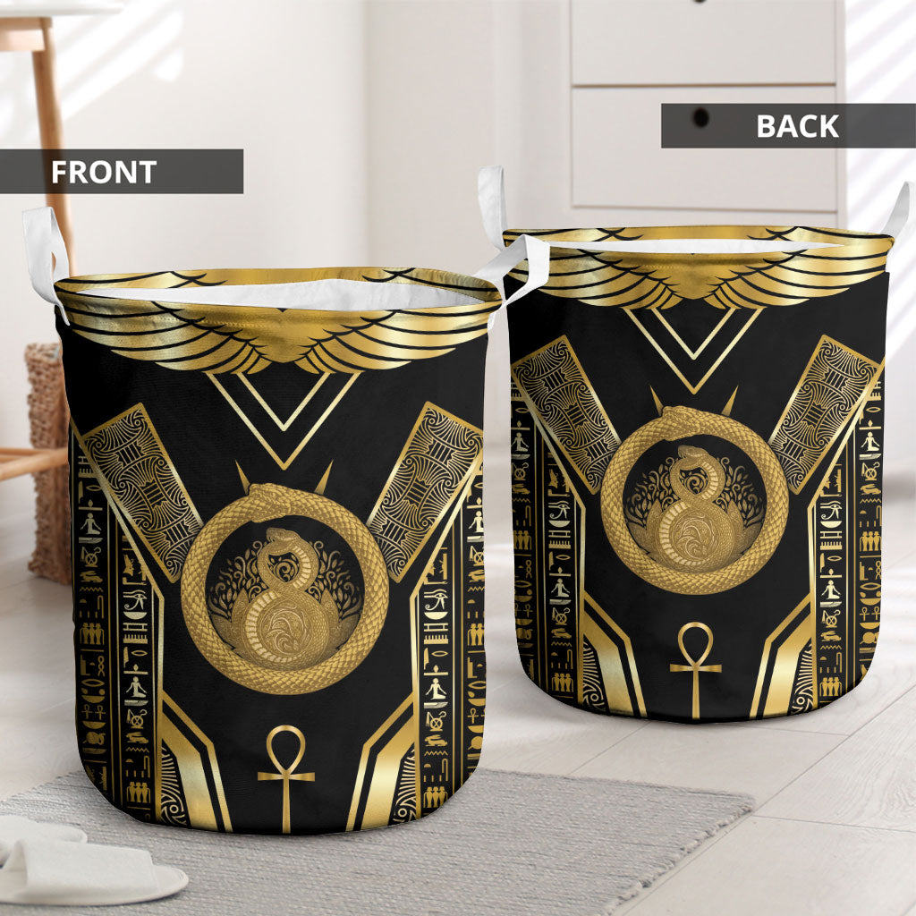 Egypt Ouroboros Laundry Basket Ancient Mythology Infinity Serpent Gold