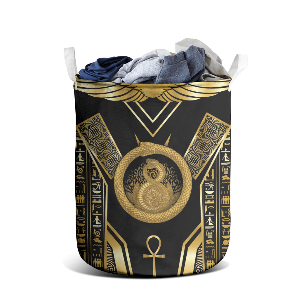 Egypt Ouroboros Laundry Basket Ancient Mythology Infinity Serpent Gold