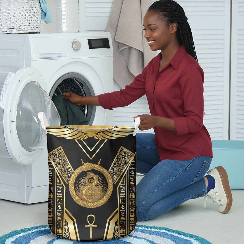 Egypt Ouroboros Laundry Basket Ancient Mythology Infinity Serpent Gold