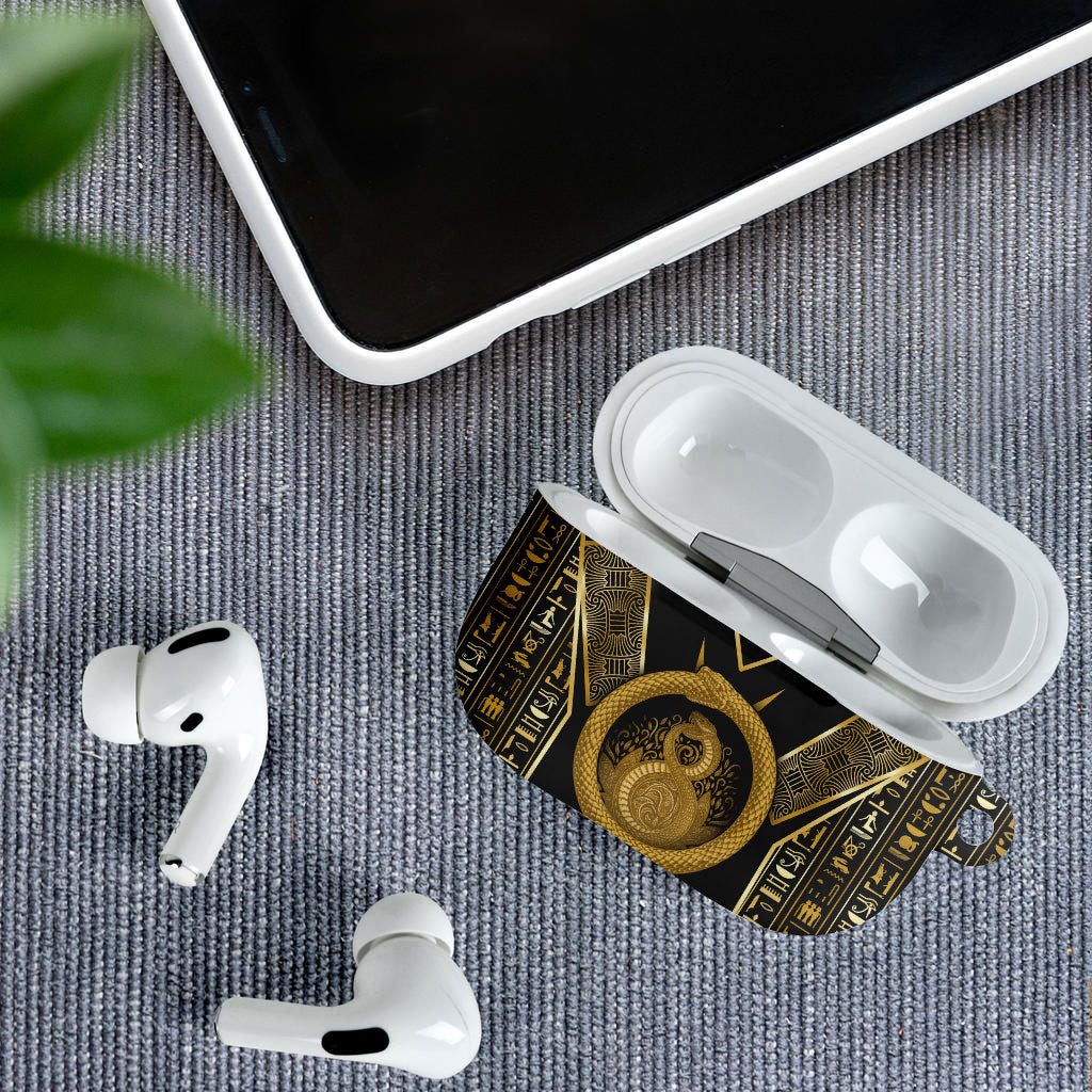 Egypt Ouroboros AirPods Case Ancient Mythology Infinity Serpent Gold