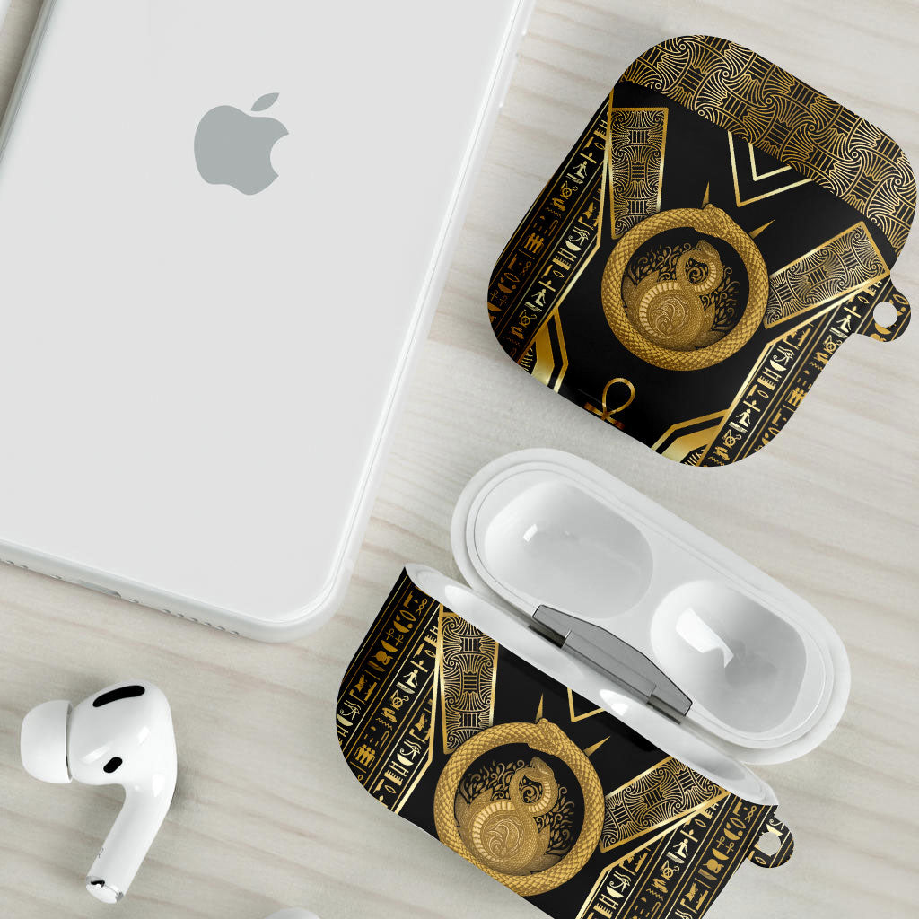 Egypt Ouroboros AirPods Case Ancient Mythology Infinity Serpent Gold