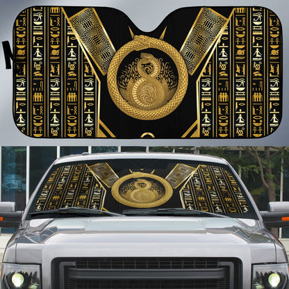 Egypt Ouroboros Auto Sun Shade Ancient Mythology Infinity Serpent Gold
