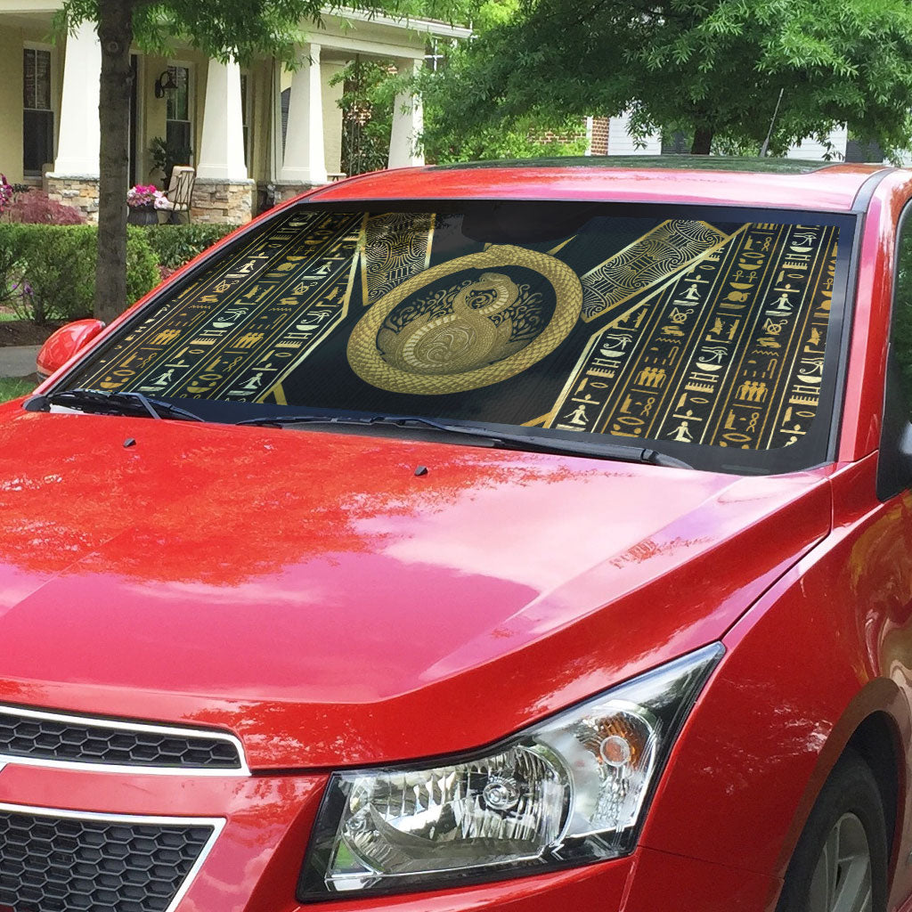 Egypt Ouroboros Auto Sun Shade Ancient Mythology Infinity Serpent Gold