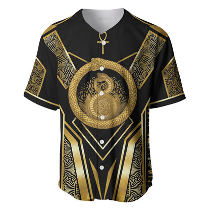 Egypt Ouroboros Baseball Jersey Ancient Mythology Infinity Serpent Gold