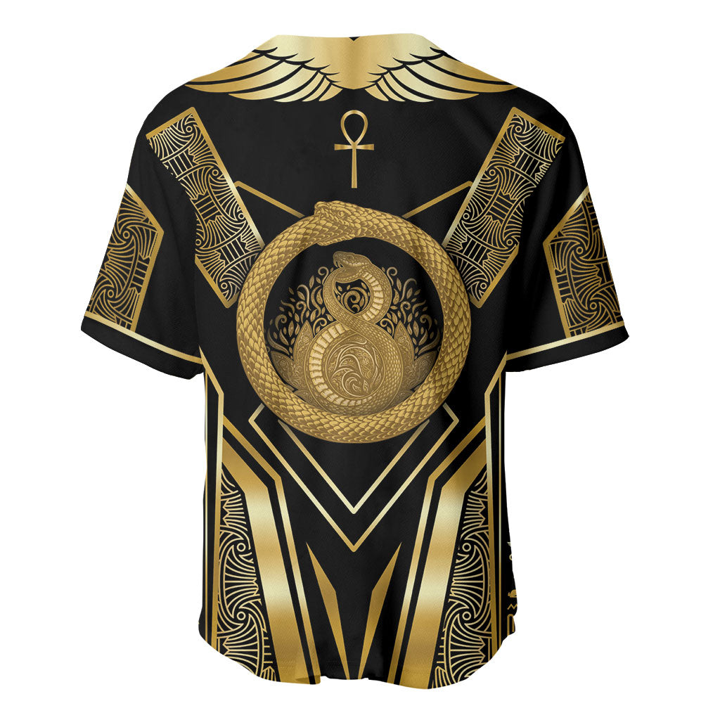 Egypt Ouroboros Baseball Jersey Ancient Mythology Infinity Serpent Gold