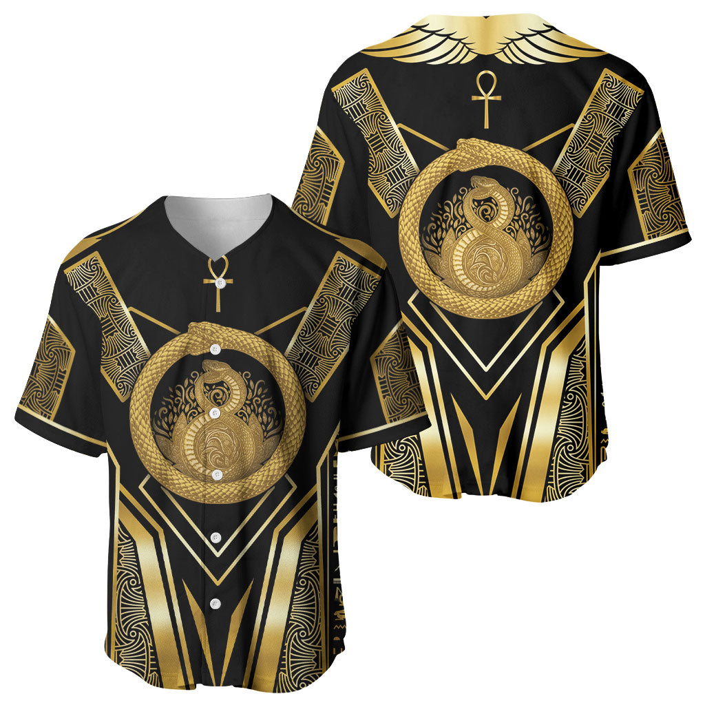 Egypt Ouroboros Baseball Jersey Ancient Mythology Infinity Serpent Gold