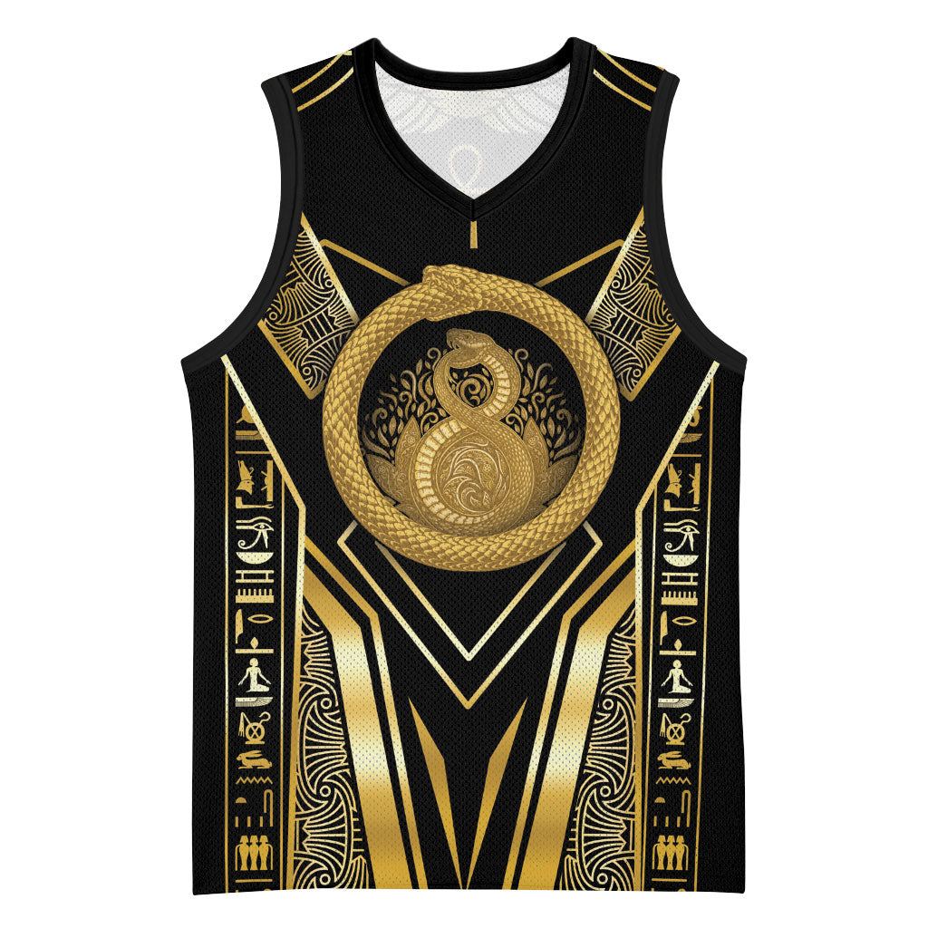 Egypt Ouroboros Basketball Jersey Ancient Mythology Infinity Serpent Gold