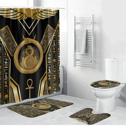 Egypt Ouroboros Bathroom Set Ancient Mythology Infinity Serpent Gold