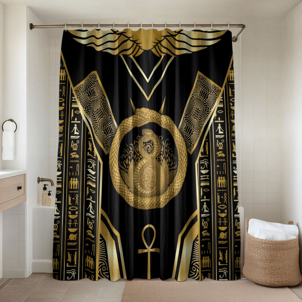 Egypt Ouroboros Bathroom Set Ancient Mythology Infinity Serpent Gold