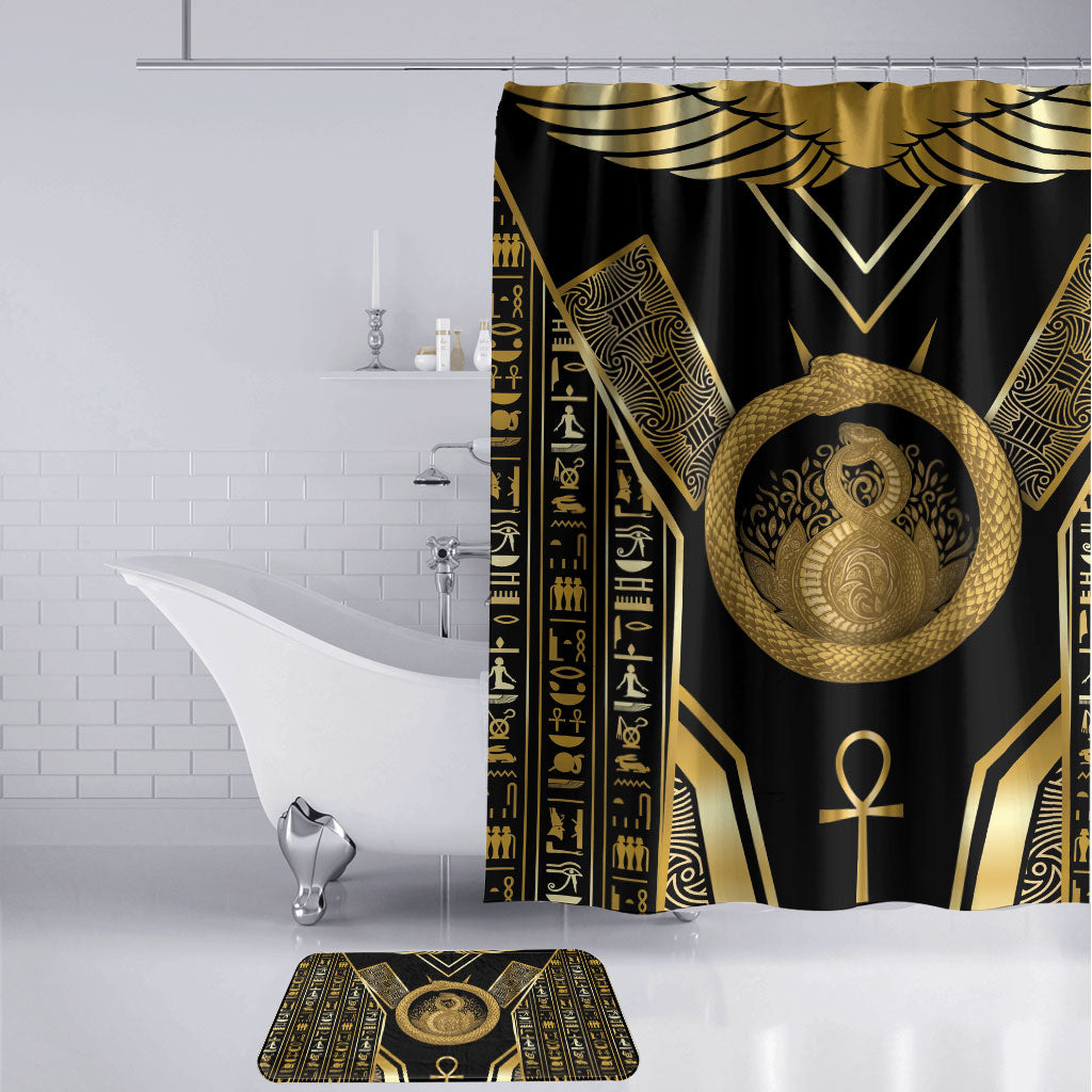 Egypt Ouroboros Bathroom Set Ancient Mythology Infinity Serpent Gold