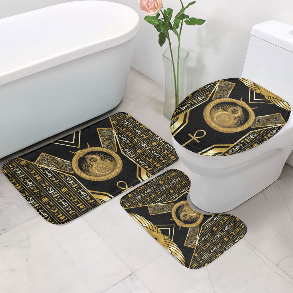 Egypt Ouroboros Bathroom Set Ancient Mythology Infinity Serpent Gold