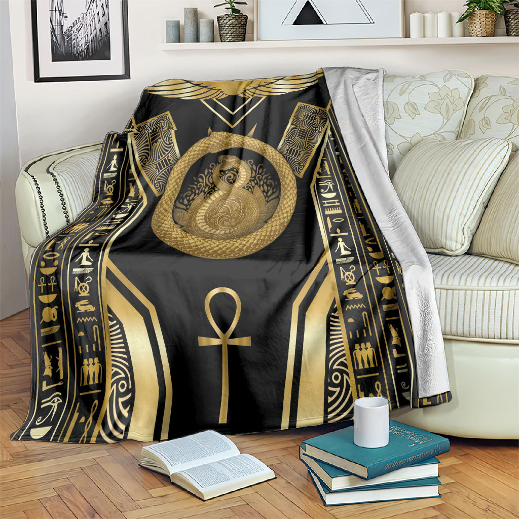 Egypt Ouroboros Blanket Ancient Mythology Infinity Serpent Gold
