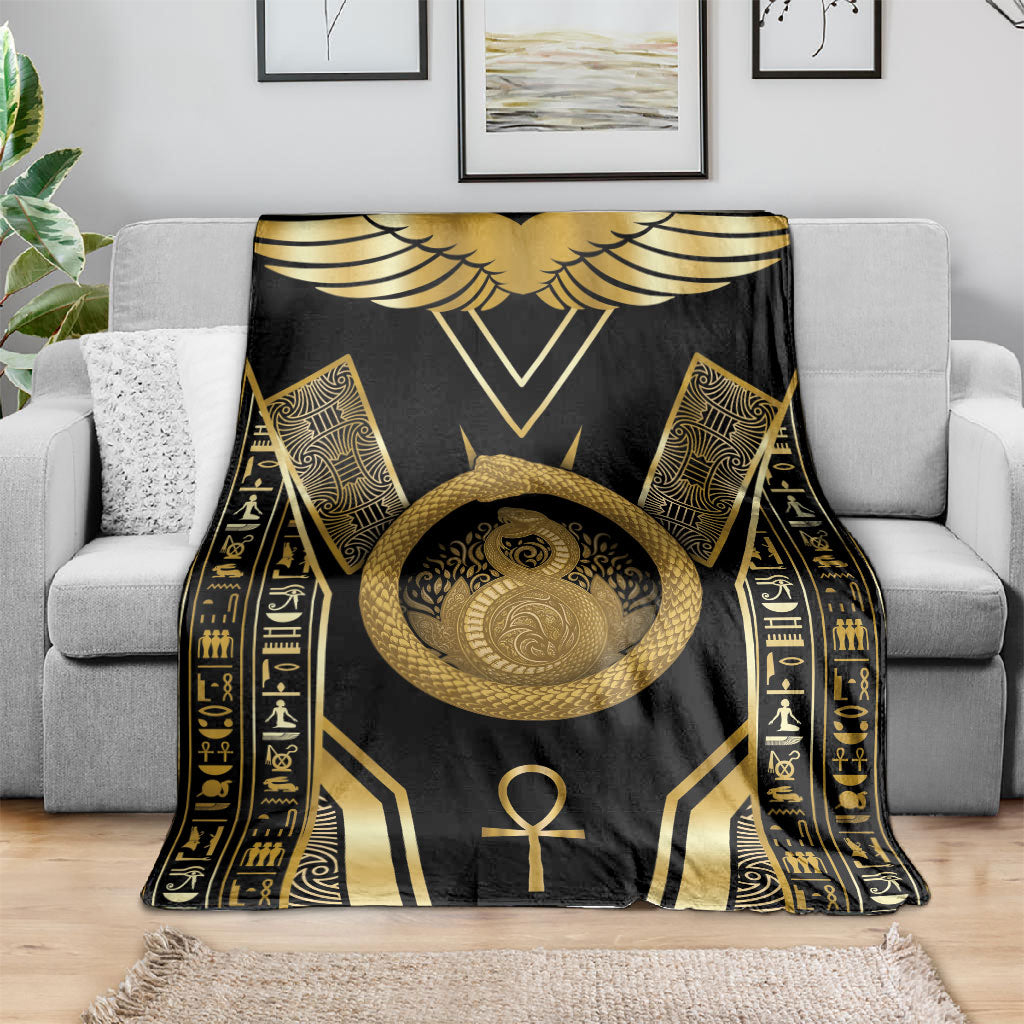 Egypt Ouroboros Blanket Ancient Mythology Infinity Serpent Gold