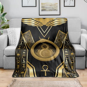 Egypt Ouroboros Blanket Ancient Mythology Infinity Serpent Gold