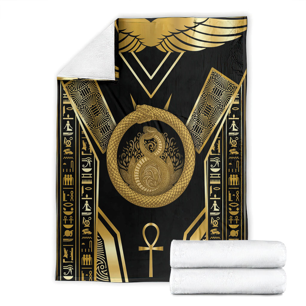 Egypt Ouroboros Blanket Ancient Mythology Infinity Serpent Gold